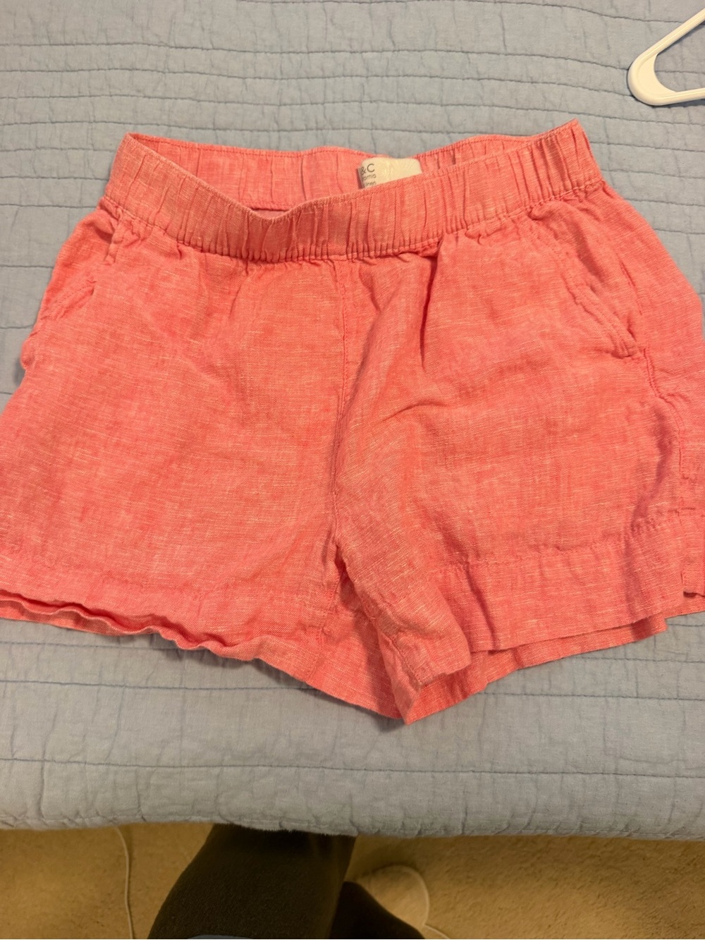 C.C Coral High-Waist Linen-Blend Shorts
